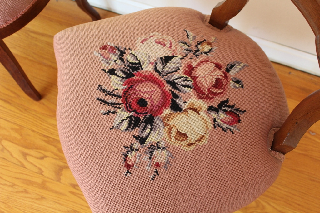 Two Victorian Balloon Back Chairs with Needlepoint Seats EBTH